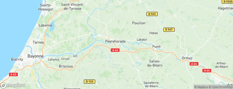 Oeyregave, France Map