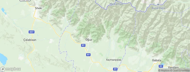 Oghuz Rayon, Azerbaijan Map