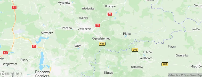 Ogrodzieniec, Poland Map
