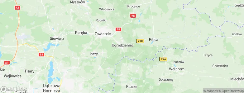 Ogrodzieniec, Poland Map