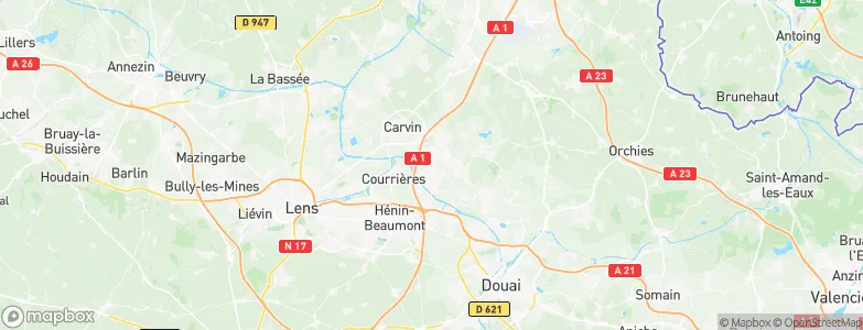 Oignies, France Map
