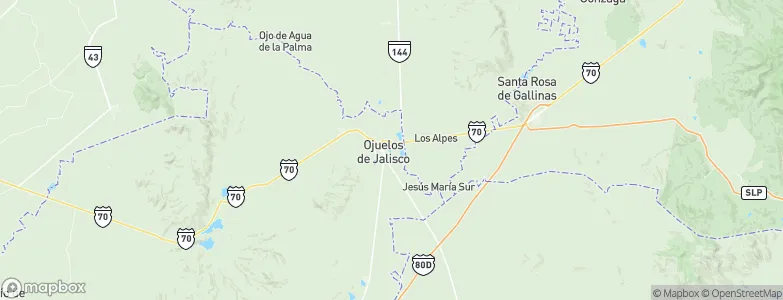 Ojuelos de Jalisco, Mexico Map