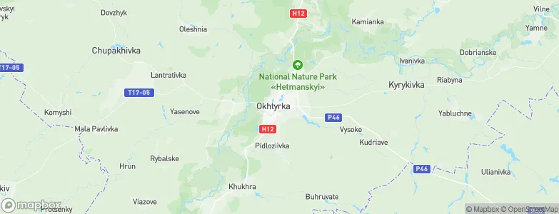 Okhtyrka, Ukraine Map