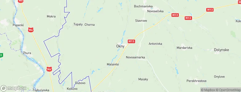 Okny, Ukraine Map
