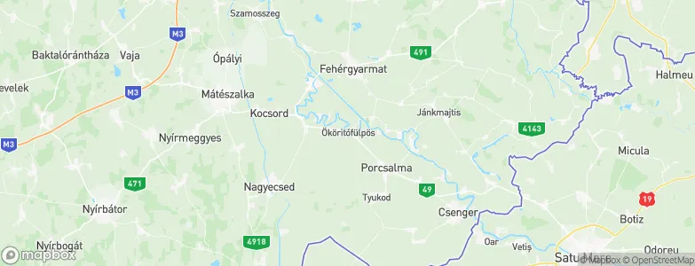 Ököritófülpös, Hungary Map