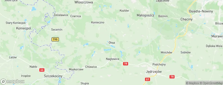 Oksa, Poland Map