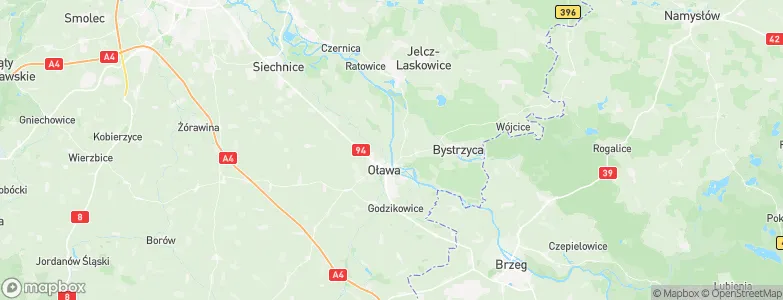 Oława County, Poland Map