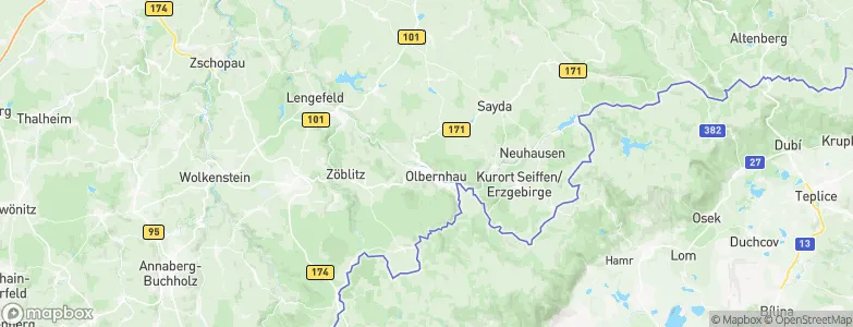 Olbernhau, Germany Map