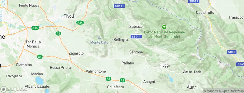 Olevano Romano, Italy Map