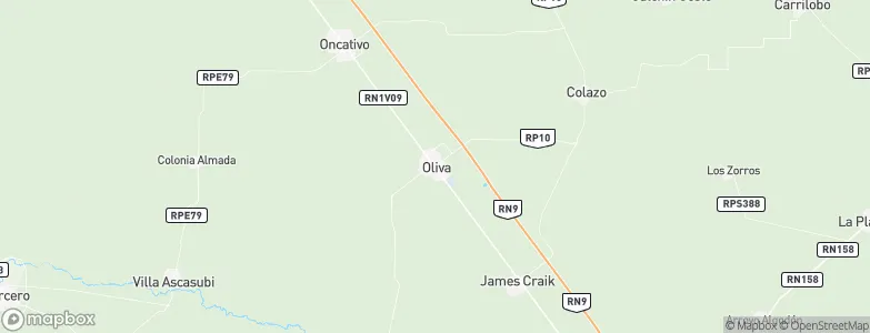 Oliva, Argentina Map