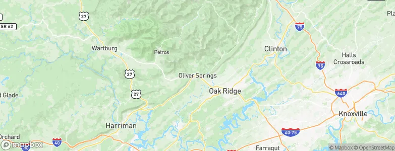 Oliver Springs, United States Map
