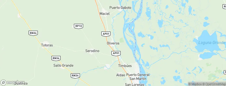 Oliveros, Argentina Map