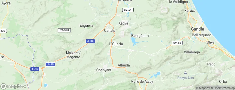 Olleria, l', Spain Map