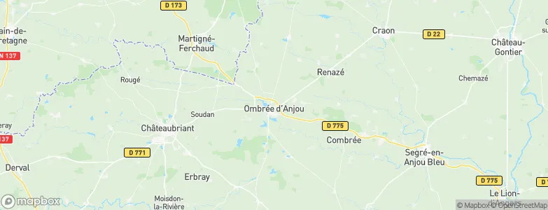 Ombrée d'Anjou, France Map