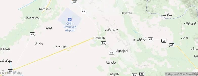 Omīdīyeh-ye Soflá, Iran Map