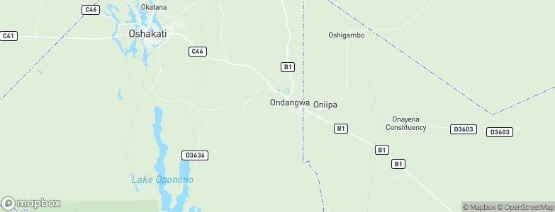 Ondangwa, Namibia Map