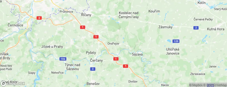 Ondřejov, Czechia Map