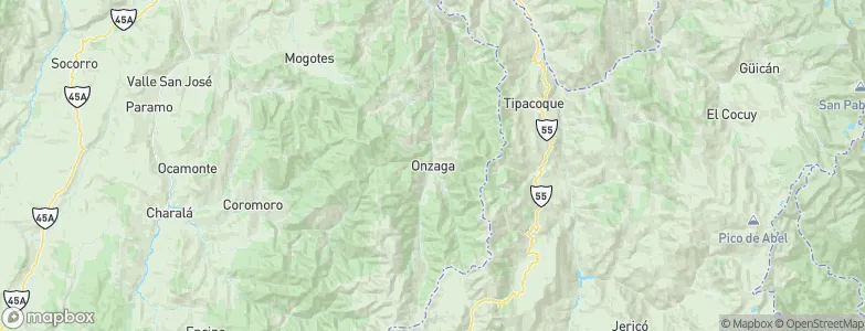 Onzaga, Colombia Map