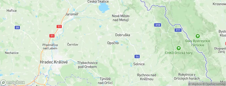 Opočno, Czechia Map