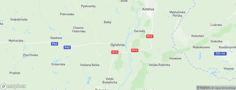 Oposhnya, Ukraine Map