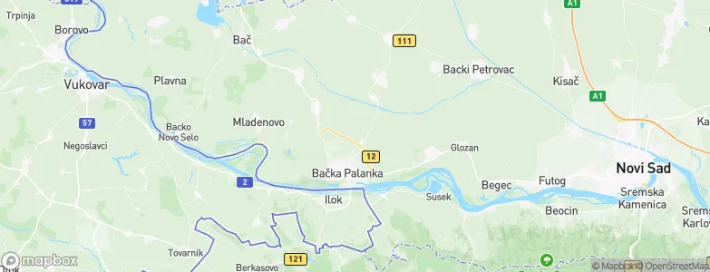 Opština Bačka Palanka, Serbia Map