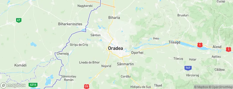 Oradea, Romania Map