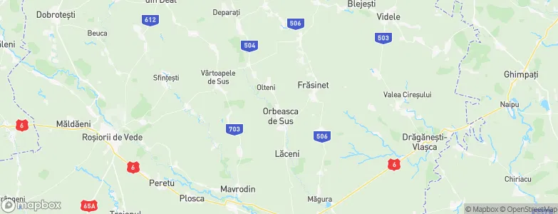 Orbeasca de Sus, Romania Map