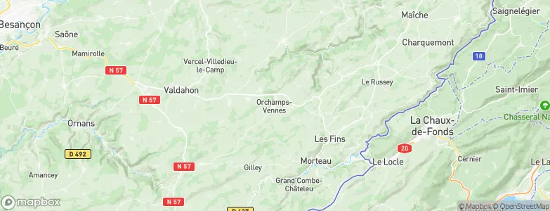 Orchamps-Vennes, France Map