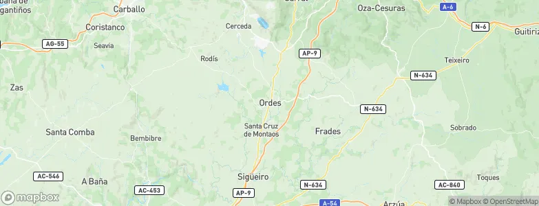 Ordes, Spain Map
