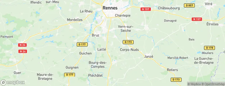 Orgères, France Map