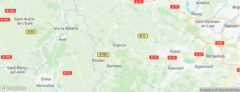 Orgerus, France Map