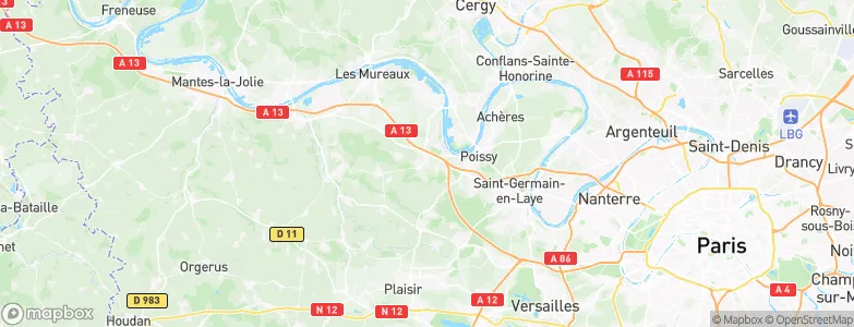 Orgeval, France Map