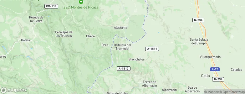 Orihuela del Tremedal, Spain Map