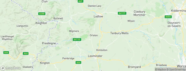 Orleton, United Kingdom Map