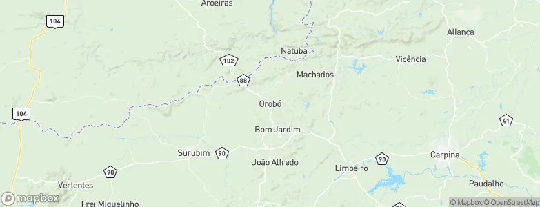 Orobó, Brazil Map