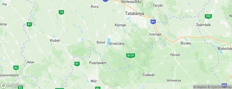 Oroszlány, Hungary Map