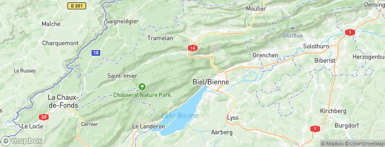 Orvin, Switzerland Map