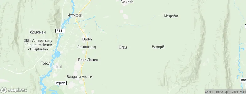 Orzu, Tajikistan Map