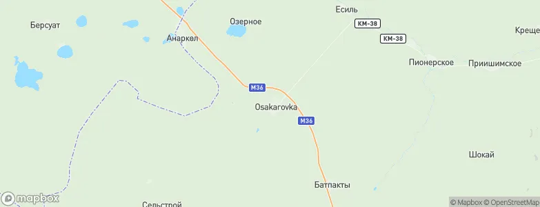 Osakarovka, Kazakhstan Map