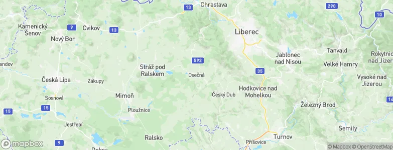 Osečná, Czechia Map