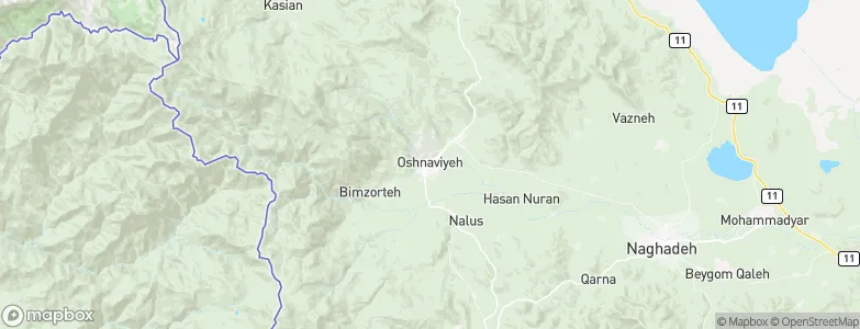 Oshnavīyeh, Iran Map