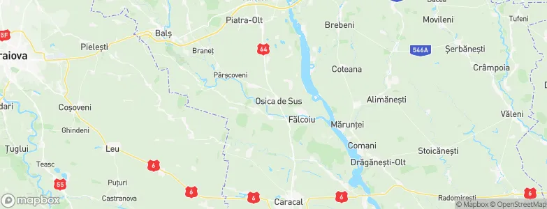 Osica de Sus, Romania Map