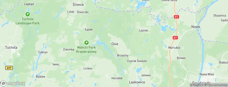 Osie, Poland Map