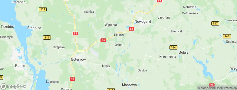 Osina, Poland Map