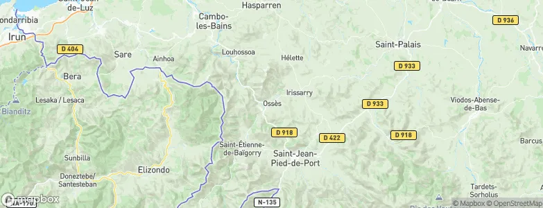 Ossès, France Map