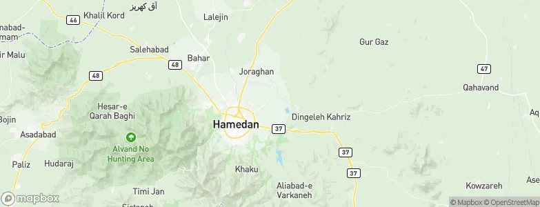 Ostān-e Hamadān, Iran Map
