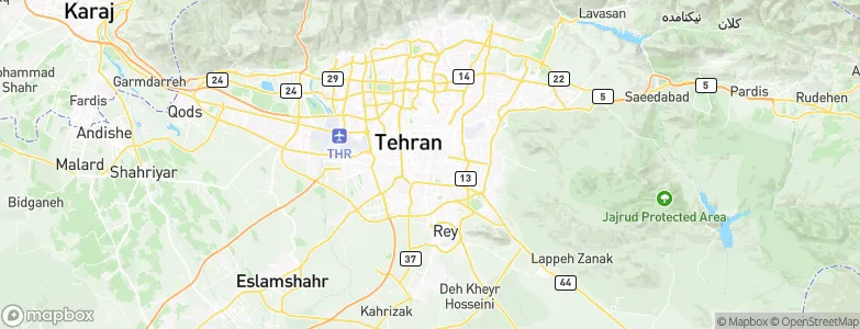 Ostān-e Tehrān, Iran Map