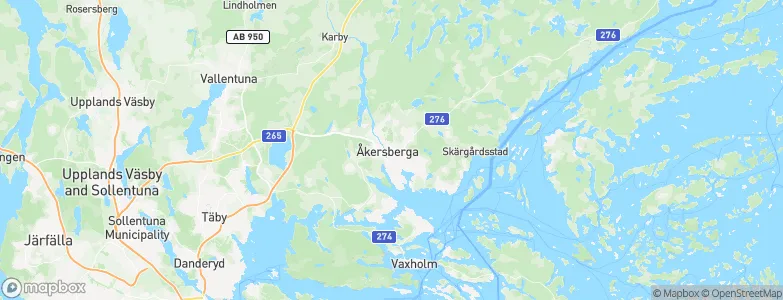 Österåkers Kommun, Sweden Map