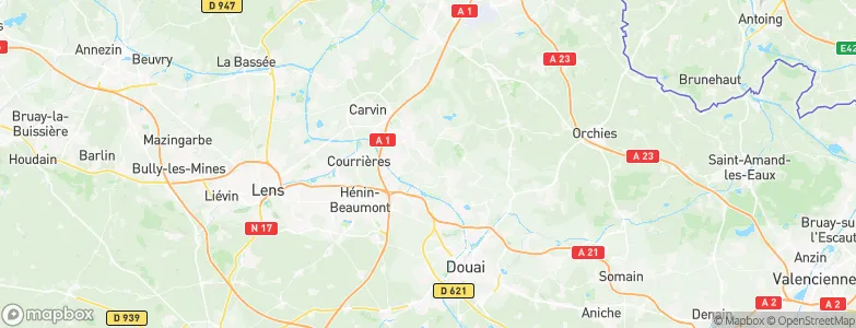 Ostricourt, France Map