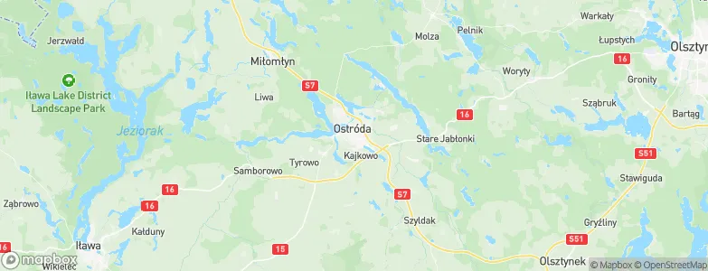 Ostróda, Poland Map